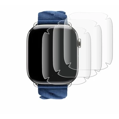 Abbildung von Savvies 4 Stück Full Screen Schutzfolie für Apple Watch Hermès Series 10 (46 mm) Cover Displayschutz Folie [3D Curved, Transparent]