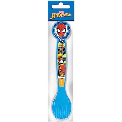 Abbildung von Marvel 2 teiliges Besteckset für Kinder, Kunststoff, Spiderman Herren, Spinnenlöffel und Gabel