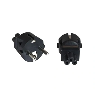 Abbildung von DINIC Stromadapter, Netzadapter Schutzkontaktstecker CEE 7/7 auf C5 Stecker, Adapter (1 Stück, schwarz)