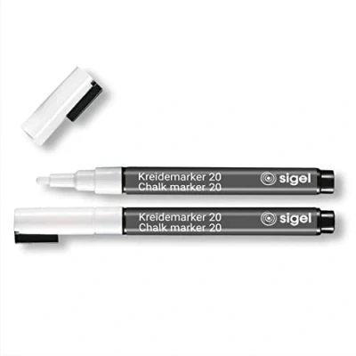 Abbildung von SIGEL BA178 Kreidemarker weiß, Rundspitze 1 2 mm, Stück