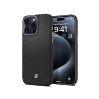 Abbildung von Spigen Enzo Aramid MagFit Hülle Kompatibel mit iPhone 15 Pro Max MagSafe Matte Black