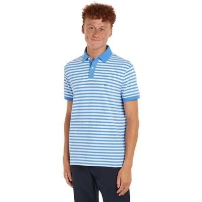 Abbildung von Tommy Hilfiger Herren Poloshirt Kurzarm 1985 Regular Polo Fit, Mehrfarbig (Blue Spell / White), XS