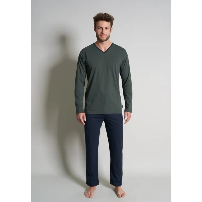 Abbildung von TOM Tailor Vausschn SET Pyjama, Herren, Größe: XL, Grün dunkel ringel