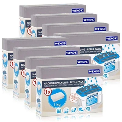 Abbildung von Wenko Luftentfeuchter 8x Nachfüllpackung Feuchtigkeitskiller Raum Entfeuchter, 1kg Gra