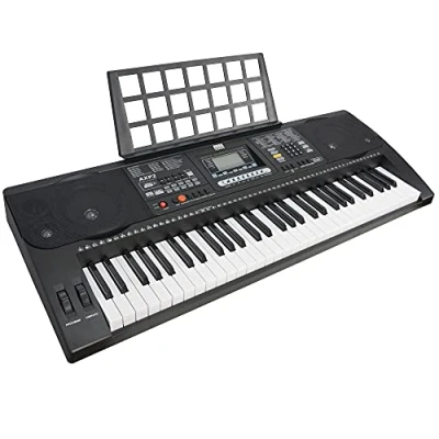 Abbildung von Axus AXP2 elektronisches Keyboard Piano für Anfänger, mit Anschlagdynamik, 61 „Hammermechanik“ Tasten, Netzteil und Notenständer