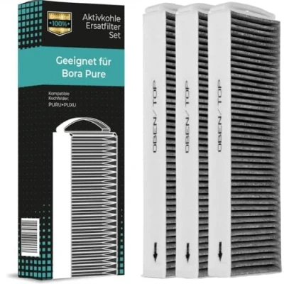 Abbildung von WINDKRAFT Aktivkohlefilter (3 Filter) für PUAKF BORA PURE oder PURU Dunstabzugshauben 3er Pack