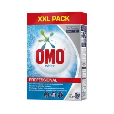 Abbildung von Omo Professional White Waschmittel Pulver Großpackung für strahlend weiße Wäsche und hohe Flecklösekraft, 130 Wäschen