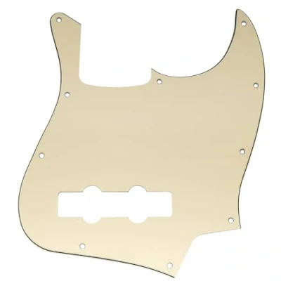 Abbildung von Musiclily 10 Löcher J Bass Pickguard JB Schlagbrett für Fender American/Mexican Standard Jazz Bass,3 lagig Crème