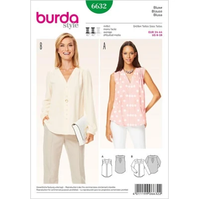 Abbildung von burdastyle Burda B6632 Schnittmuster Tunika, Papier, weiß, 19 x 13 1 cm
