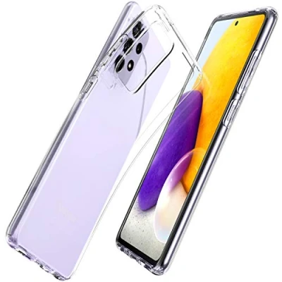 Abbildung von Samsung Galaxy A72 Hülle Silikon Spigen Soft Case/Backcover Handyhülle Transparent