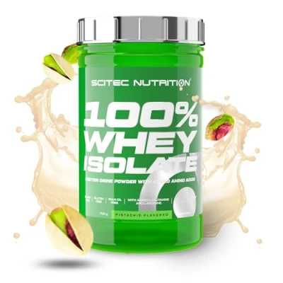 Abbildung von Scitec Nutrition 100% Whey Isolate Reine Proteinleistung mit BCAAs Glutamin &amp; Arginin Zucker Glutenfreie Formel, 700g, Pistazie