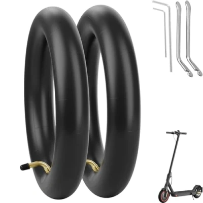 Abbildung von OUXI Satz von 2 Stück 8.5 zoll scooter Schlauch Innenreifen für Xiaomi M365 Roller,8 1/2x2 Butylkautschuk Hitzebeständigkeit und dicker Innenschlauch Elektroroller(gebogene Luftdüse)