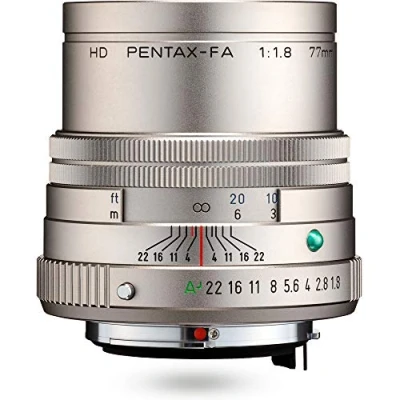Abbildung von PENTAX FA 77mmF1.8 Limited Silber Leichte Telebrennweite, z.B. für Porträtaufnahmen mit leistungsstarker HD Vergütung, das K System 35 mm Vollformat Sensor, 27890