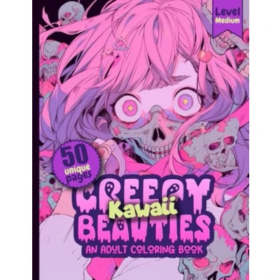 Abbildung von Creepy Kawaii Beauties Adult Coloring Book. A Whimsical Blend of Adorable and Spooky Designs for Hours Fun
