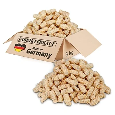Abbildung von FABRIKVERKAUF Grillanzünder (10kg) und Kaminanzünder, Öko Anzündwolle, 3 kg