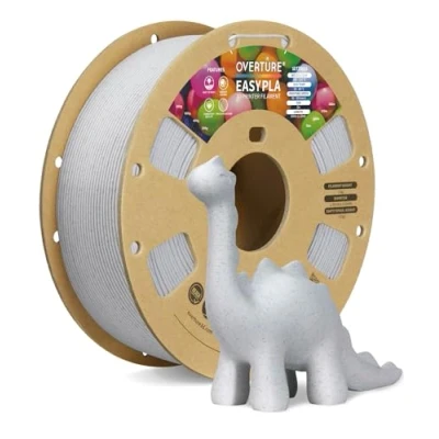 Abbildung von OVERTURE Easy PLA 1.75mm 3D Drucker Filament, 1kg Pappspule (2.2lbs), Maßgenauigkeit +/ 0.03mm, Passen die meisten FDM (Easy Rock White)