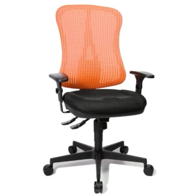 Abbildung von Topstar HE20PBC01 Head Point SY &quot;P4&quot;, ergonomischer Bürostuhl, Schreibtischstuhl, Muldensitz, inkl. Armlehnen, Netzrücken, Stoffbezug schwarz / rot, 70 x 47 113 cm