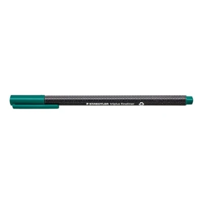 Abbildung von STAEDTLER 334 38 Fineliner triplus Dreikantschaft im Kartonetui, metallgefasste Spitze, circa 0,3 mm, 10 Stück, Seegrün