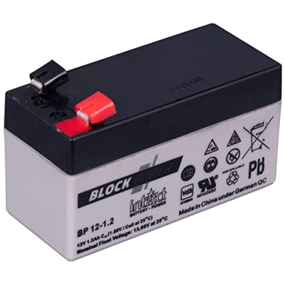 Abbildung von intAct Block Power BP12 1.2, 12V 1,2 Ah, Hochwertige und zuverlässige Versorgungsbatterie, Wartungsfreie AGM Batterie