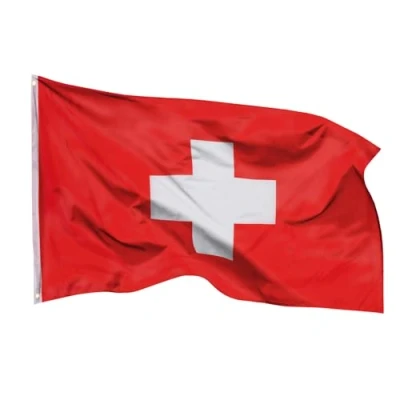 Abbildung von Aricona Schweiz Flagge 90x150cm wetterbeständige Fahne mit Messingösen, 100% Polyester, robuste Doppelnaht &amp; in lebendigen Farben ideal für Flaggen Liebhaber