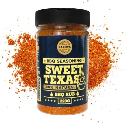 Abbildung von Sweet Texas BBQ Rub entzückende süße Würze mit authentischem Kick natürlich großes Glas (220 g) perfekt ausgewogene Gewürzmischung für Schweinefleisch, Rind, Geflügel, Fisch oder
