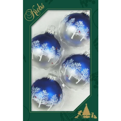 Abbildung von Krebs Glas Lauscha Weihnachtsbaumkugel &quot;Kardinal, Weihnachtsdeko, Christbaumschmuck, Christbaumkugeln Glas&quot;, (Set, 4 St.)
