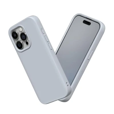 Abbildung von RhinoShield Case kompatibel mit [iPhone 15 Pro Max] SolidSuit Stoßdämpfende &amp; schlanke Schutzhülle Premium Finish 3.5 Meter Fallschutz Silbergrau