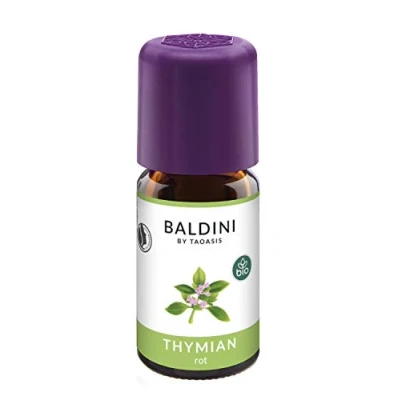 Abbildung von Baldini Bio Thymianöl rot 5ml 100% Naturreines Ätherisches Öl Lebensmittelqualität Vegan für Speisen, Getränke, Aroma Diffuser aus Deutschland