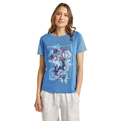 Abbildung von Cecil Print Tshirt print, Damen, Größe: Large, Blau