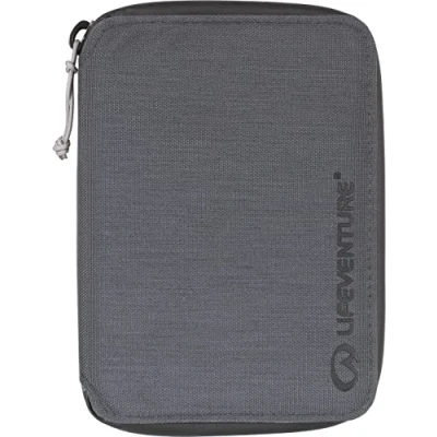 Abbildung von Lifeventure Geldbörse im Mini Reisen mit RFiD Schutz Bifold Reißverschluss und Reisepasshalter für Reisen, umweltfreundliches, recycelbares Material (Grau)