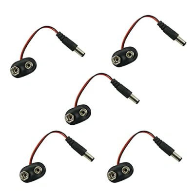 Abbildung von Aihasd 5PCS 2.1 X 5.5mm Batterieclip für 9V Blöcke I Form Kunststoff
