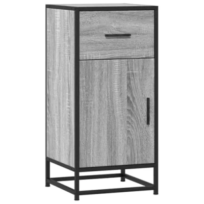 Abbildung von vidaXL Sideboard Grau Sonoma 35,5x35x76 cm Holzwerkstoff und Metall, Anrichte, Standregal, Wohnzimmerregal, Regal, Küchenregal, Schlafzimmerregal