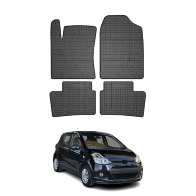 Abbildung von OMAC Gummi Fußmatten kompatibel mit Hyundai i10 2013 2019 Automatten Schwarz 4tlg