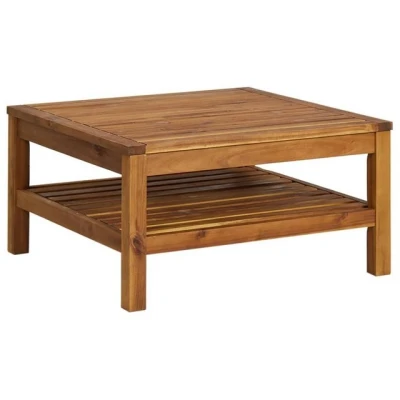Abbildung von vidaXL Akazienholz Massiv Couchtisch Beistelltisch Gartentisch Holztisch Teetisch Kaffeetisch Massivholztisch Gartenmöbel 65x65x35cm