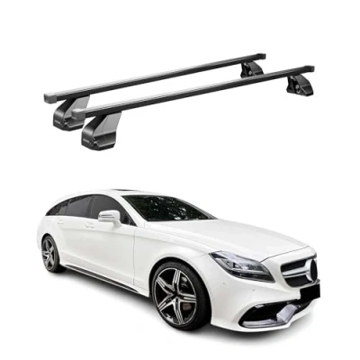 Abbildung von Menabo Stahl Gepäckträger Dachträger kompatibel mit Mercedes CLS X218 2012 17 Schwarz