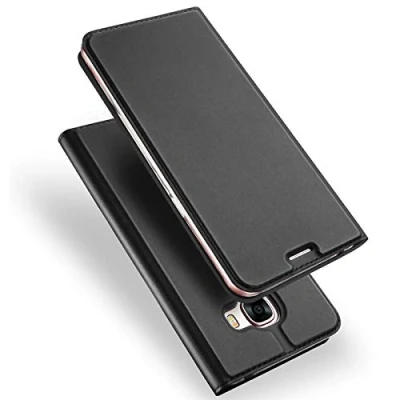 Abbildung von Verco Handyhülle für Galaxy A3 (2017), Premium Handy Flip Cover Samsung Hülle [integr. Magnet] Book Case PU Leder Tasche [A3 A320], Schwarz