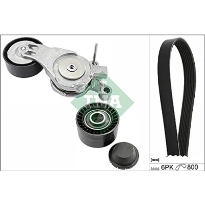 Abbildung von INA 529 0213 10 Keilrippenriemensatz Generatorfreilauf prüfen und ggf. erneuern FORD: Focus 2 Schrägheck, FIESTA 5, Kombi