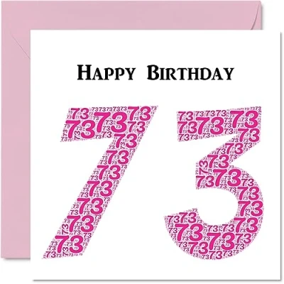 Abbildung von lustige Geburtstagskarte zum 73. Geburtstag für Frau Shapecloud Happy Birthday Karte Vater, Mutter, Großvater, Oma, Onkel, Tante, 145 mm x Grußkarten,