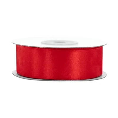 Abbildung von Creativery Satinband, Satinband 25mm x 25m Rolle Rot