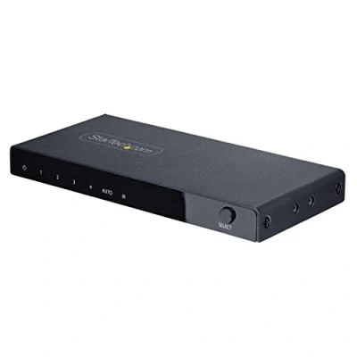 Abbildung von StarTech.com 4 Port 8K HDMI Switch, 2.1 Switch 4K 120Hz/8K 60Hz UHD, HDR10+, In 1 Out, Automatische Umschaltung, Umschalter mit Netzteil &amp; Fernbedienung (4PORT SWITCH)