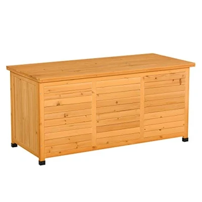 Abbildung von Outsunny Gerätehaus Aufbewahrungsbox, Gartentruhe, wetterbeständig, BxT: 127x56 cm, (Kissenbox, 1 St., Gartenbox), für Garten, Balkon, Gelb