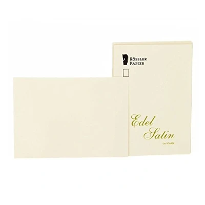 Abbildung von Rössler 2052838004 Edel Satin Kartenpack, DIN A6, 20 Stück, glatt/ivory