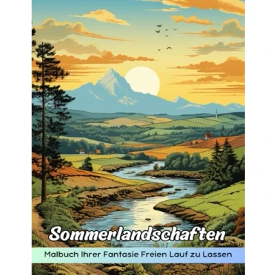 Abbildung von Sommerlandschaften Malbuch: Malvorlage Sommerlandschaften, Eine Lebendige Reise Durch Sonnenbeschienene Wiesen Und Küstenglückseligkeit