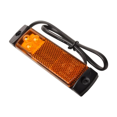 Abbildung von Rechteckige orange/gelbe Positionsleuchte 2 Draht Anschluss mit losem Kabel LED Aanhangwagendirect Anhängershop