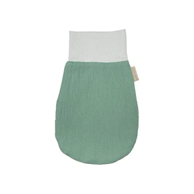 Abbildung von KraftKids Strampelsack Doppelkrepp Grün Jade für den Herbst/Winter aus Musselin Baumwolle und warmen Fleece in zwei Größen erhältlich