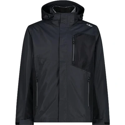 Abbildung von CMP Herrenjacke, abnehmbare Inn.Jacke mit Kapuze und Reißverschluss, Anthrazit Schwarz, 52