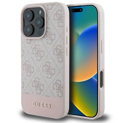 Abbildung von Apple iPhone 16 Pro Max Hülle Kunststoff Guess Backcover/Hard Case Handyhülle Rosa