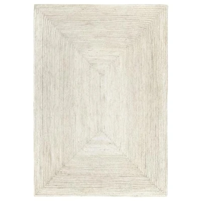 Abbildung von HAMID Jute Teppich Elfenbein, Alhambra Handgefertigt 100% Naturfaser de Jute, Wohnzimmer, Esszimmer, Schlafzimmer, Flurvorleger, Farbe Elfenbein (160x230cm)