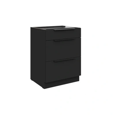 Abbildung von Küchen Preisbombe Auszugsunterschrank 60 cm Küche SIENA Schwarz Vollauszug Soft Close Küchenzeile