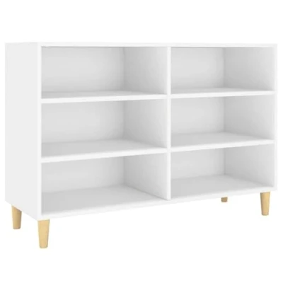 Abbildung von vidaXL Sideboard Bücherregal Standregal Regal Kommode Anrichte Schrank Beistellschrank Bücherschrank Lagerregal Weiß 103,5x35x70cm Holzwerkstoff